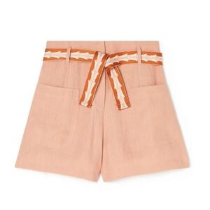Louise Misha Size 34 (XS) • Pale Pink Virginie Linen Shorts.